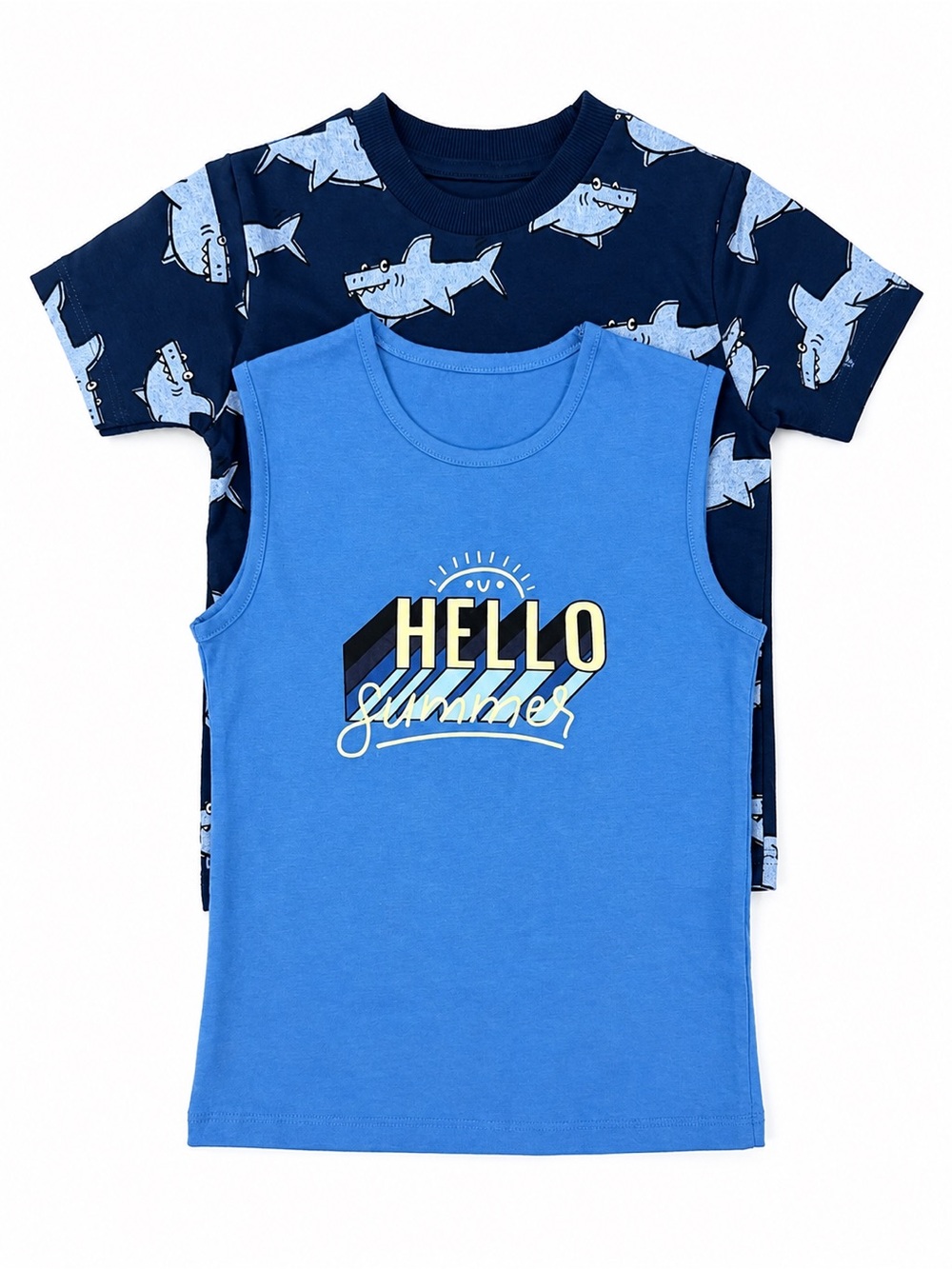 Boys' Blue Tank & Navy Shark Tee 2-Pack